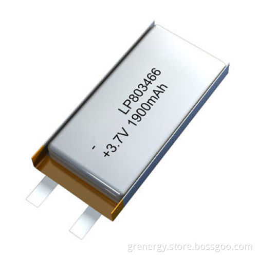 3.7V 2,000mAh Lithium-ion prismatic battery with aluminum foil packing, 803466